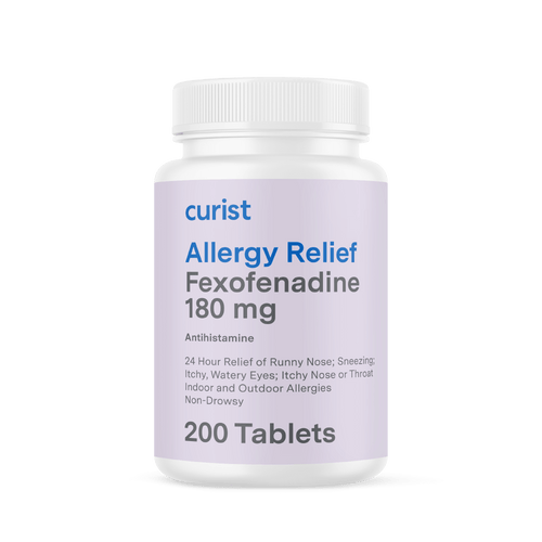 curist allergy relief fexofenadine 180 mg 200 tablets bottle