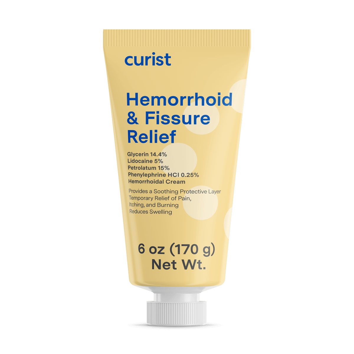 Hemorrhoid & Fissure Relief by Curist | with Lidocaine 5% | 6 oz Tube