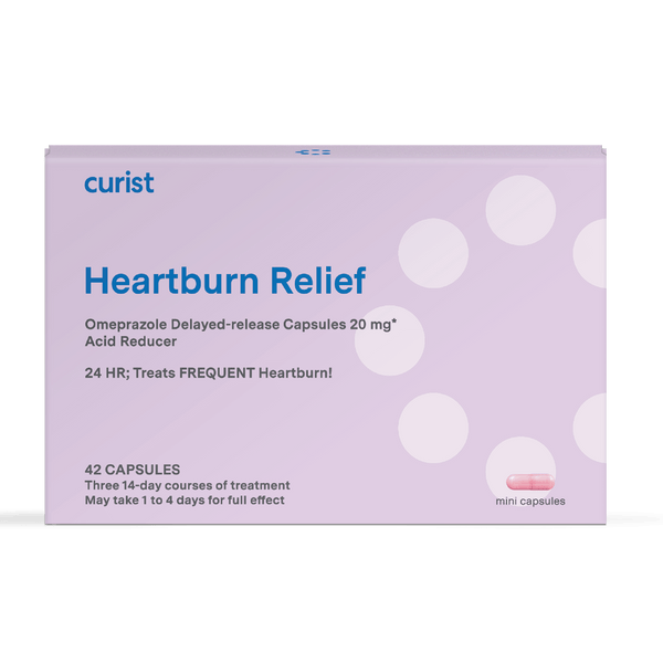 carton of curist heartburn relief omeprazole 20 mg