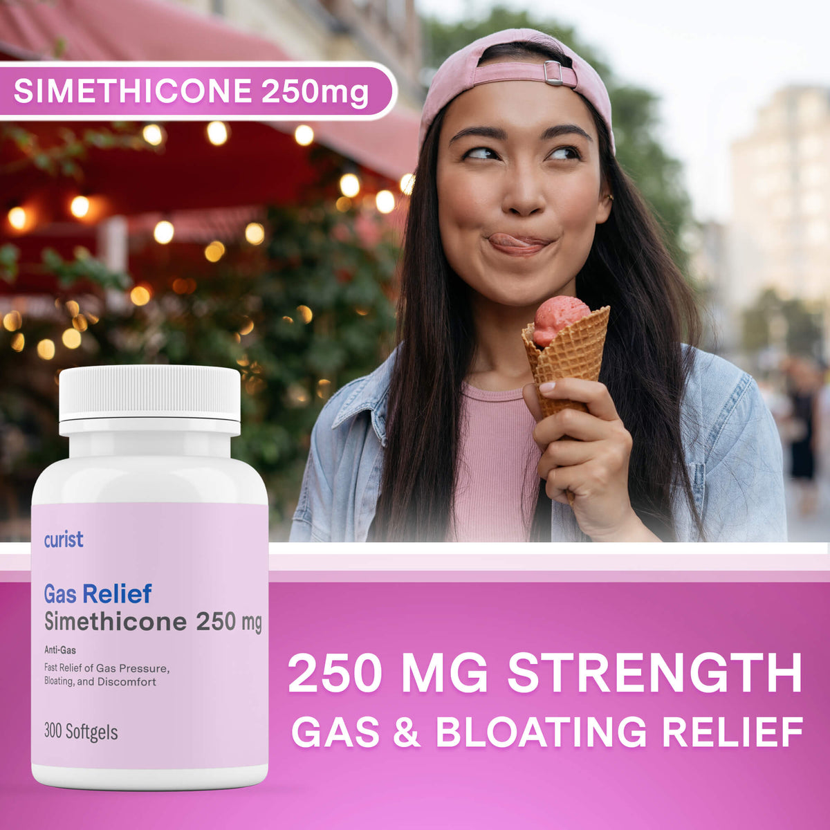 Gas Relief Simethicone 250 mg Softgels Compare to Gas X Simethicone