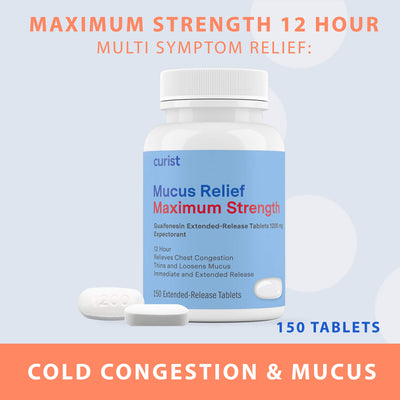 Mucus Relief Max Strength (guaifenesin 1200 mg), 150 ct